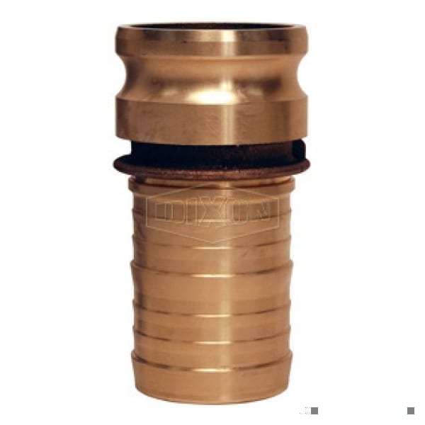 Boss-Lock Type E Cam and Groove Adapter, 1-1/4 in, Male Adapter x Hose Shank, Brass, Domestic
